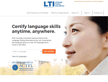 Tablet Screenshot of languagetesting.com